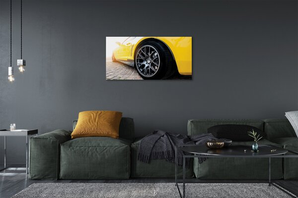 Quadro su tela Macchina gialla 100x50 cm