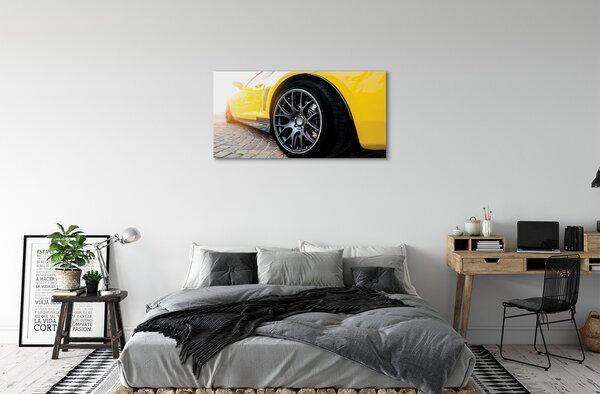 Quadro su tela Macchina gialla 100x50 cm