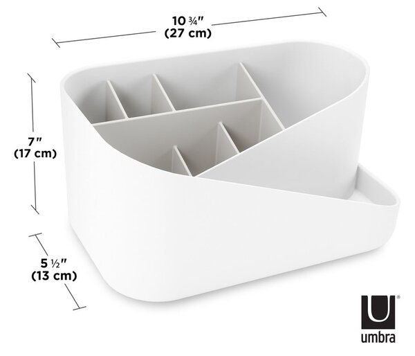 Organizer da bagno in plastica bianca per cosmetici Glam - Umbra