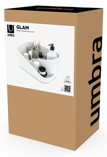 Organizer da bagno in plastica bianca per cosmetici Glam - Umbra