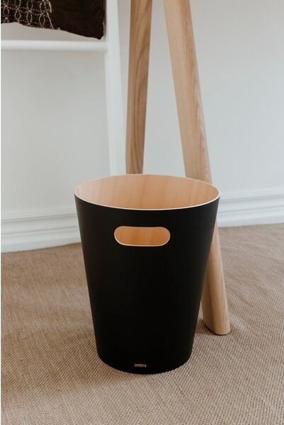 Cestino per la spazzatura nero da ufficio 7,5 l Woodrow – Umbra