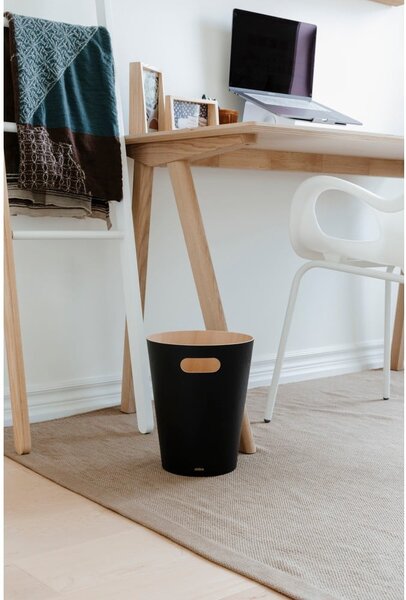 Cestino per la spazzatura nero da ufficio 7,5 l Woodrow – Umbra