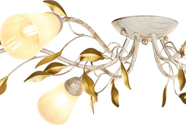 Brilagi - Lampadario a plafone FLORA 6xE14/60W/230V oro/color crema/patina