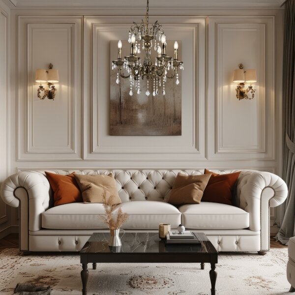 Brilagi - Lampadario a sospensione con catena CLASSIC 6xE14/60W/230V ottone