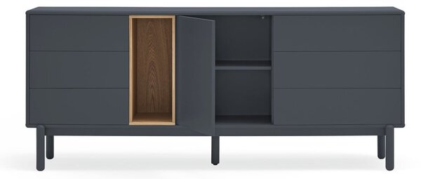 Cassettiera bassa grigio scuro 180x76 cm Corvo - Teulat