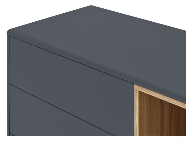 Cassettiera bassa grigio scuro 180x76 cm Corvo - Teulat