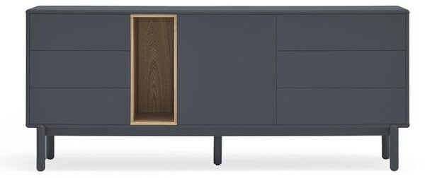 Cassettiera bassa grigio scuro 180x76 cm Corvo - Teulat