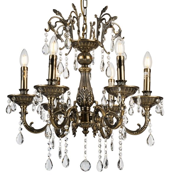 Brilagi - Lampadario a sospensione con catena CLASSIC 6xE14/60W/230V ottone