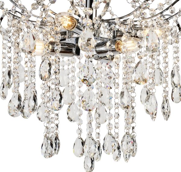 Brilagi - Lampadario a plafone CRYSTAL 6xE14/60W/230V cromo lucido
