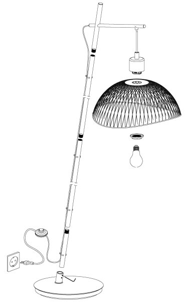 Eglo 43307 - Lampada da terra POMPEYA 1xE27/60W/230V