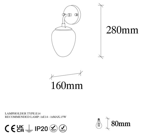Lampada da parete color bronzo ø 12 cm Nassao – Opviq lights