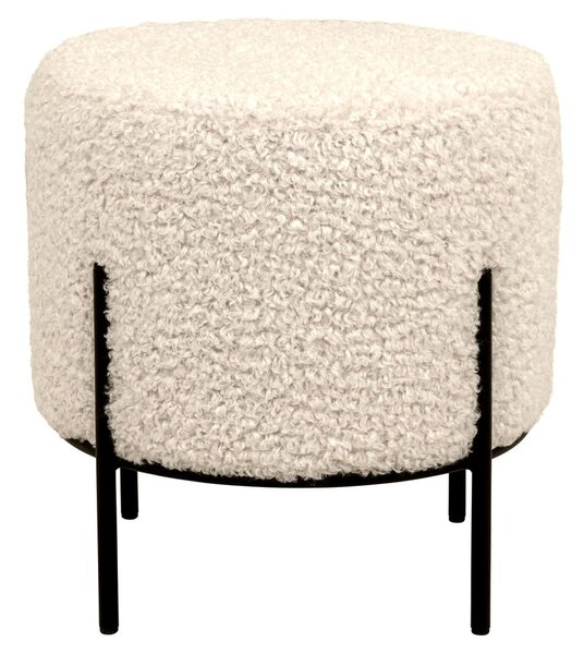 Poggiapiedi color crema con rivestimento in pelliccia sintetica Alford – House Nordic