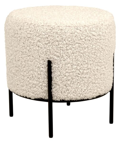 Poggiapiedi color crema con rivestimento in pelliccia sintetica Alford – House Nordic