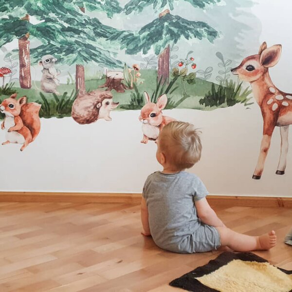 Foresta con animali - adesivi per bambini