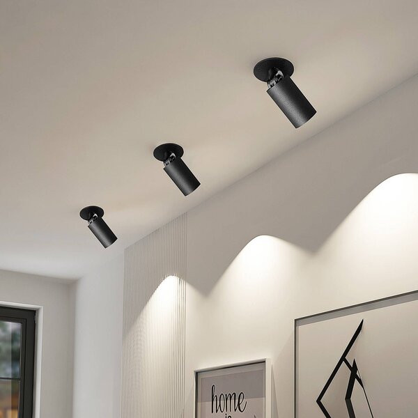 Faretto da incasso Davin, nero, cilindro, set di 3 Arcchio Davin Arcchio, dimmerabile, Nero, Soggiorno / Sala da pranzo, Alluminio, Moderno, Faretto da incasso