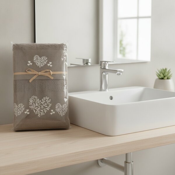 Set regalo di 2 pz asciugamani in spugna Cuori MIGDU32 40x60 cm + 50x100 cm