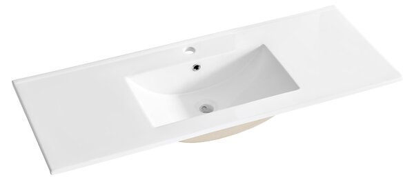 Lavabo da incasso in Vetroceramica 121 x 46 cm, bianco lucido, rettangolare
