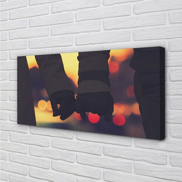 Quadro su tela Persone, mani di luce 100x50 cm