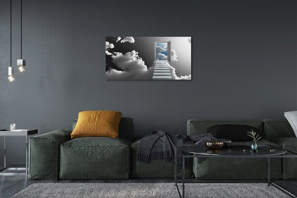 Stampa quadro su tela Scale delle nuvole della porta 100x50 cm