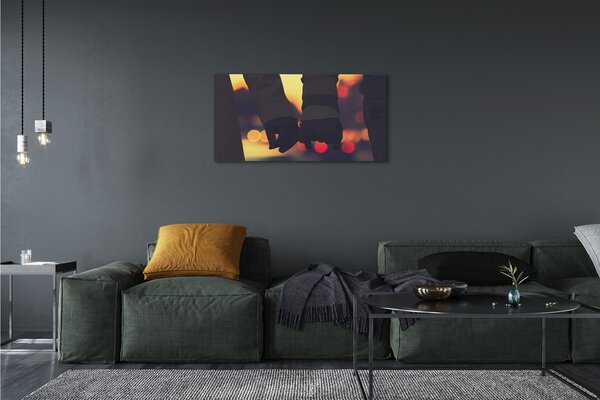 Quadro su tela Persone, mani di luce 100x50 cm