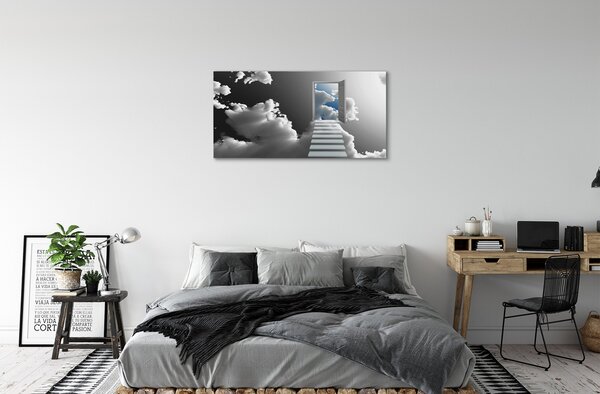 Stampa quadro su tela Scale delle nuvole della porta 100x50 cm