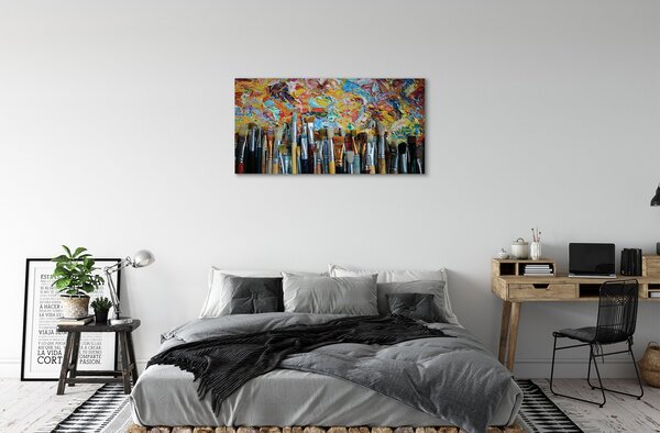 Quadro su tela I maschi spazzole 100x50 cm
