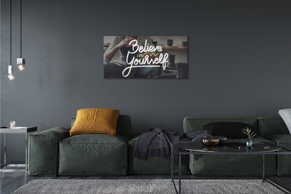 Quadro su tela Iscrizione umana 100x50 cm