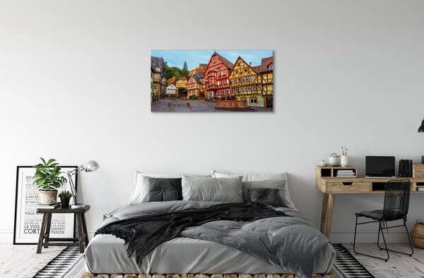 Quadro stampa su tela Germania Città Vecchia della Baviera 100x50 cm