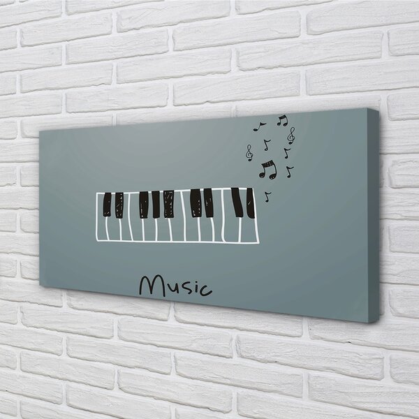 Stampa quadro su tela Note per pianoforte 100x50 cm