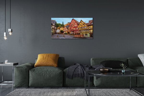 Quadro stampa su tela Germania Città Vecchia della Baviera 100x50 cm