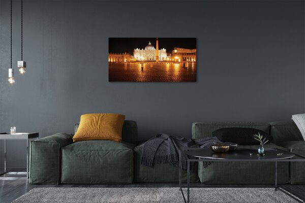 Quadro su tela Roma Basilica Place Night 100x50 cm
