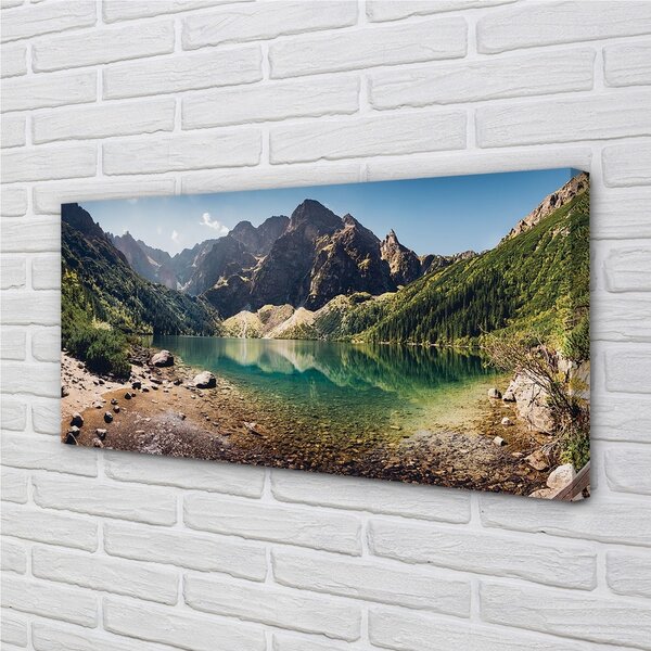 Quadro su tela Lago delle montagne 100x50 cm