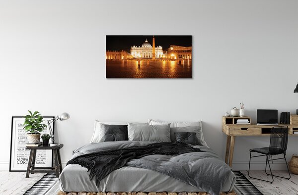 Quadro su tela Roma Basilica Place Night 100x50 cm