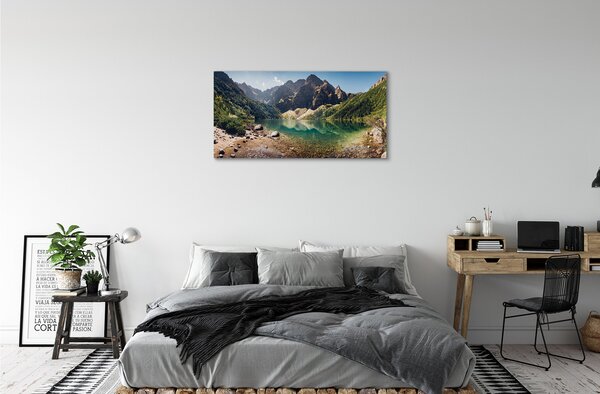 Quadro su tela Lago delle montagne 100x50 cm