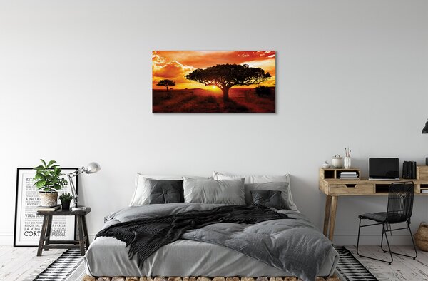 Quadro su tela Alberi di nuvole ovest 100x50 cm