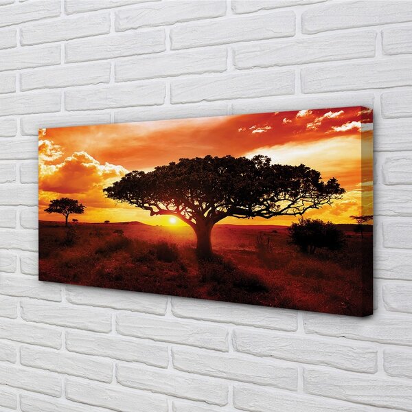 Quadro su tela Alberi di nuvole ovest 100x50 cm
