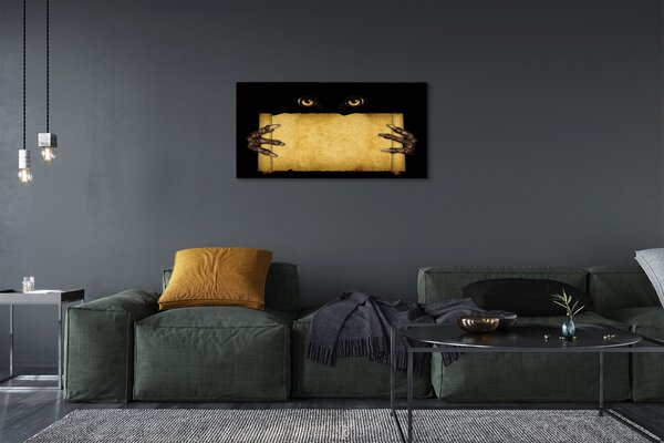 Quadro su tela Occhi di carta dita 100x50 cm