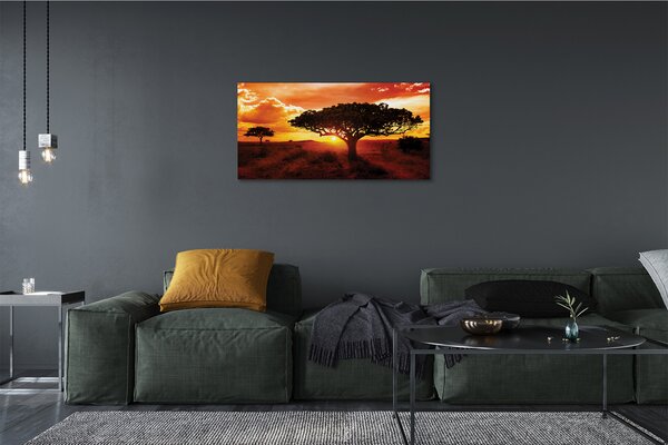 Quadro su tela Alberi di nuvole ovest 100x50 cm
