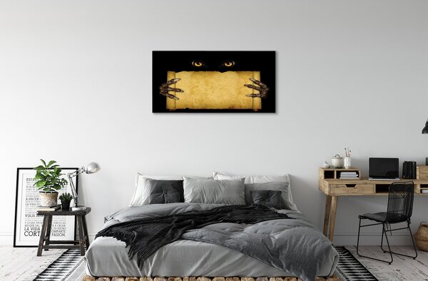 Quadro su tela Occhi di carta dita 100x50 cm