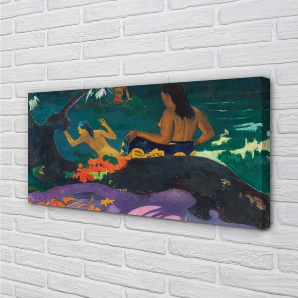 Stampa quadro su tela Arte delle file sul lago 100x50 cm