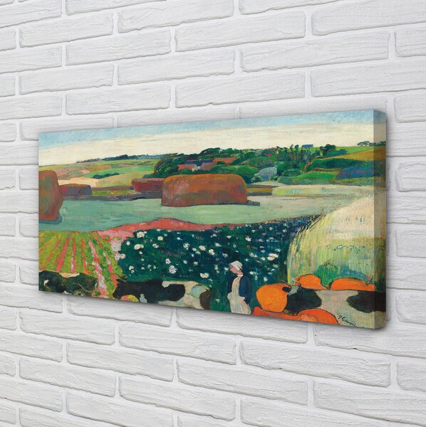 Quadro su tela Arte dipinta della vista rurale 100x50 cm