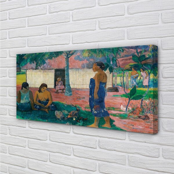 Quadro su tela Villaggio africano 100x50 cm