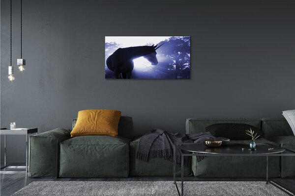 Quadro su tela Foresta di unicorno 100x50 cm
