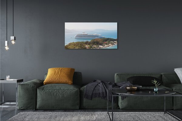 Quadro su tela Ship Island Mountain Mar 100x50 cm