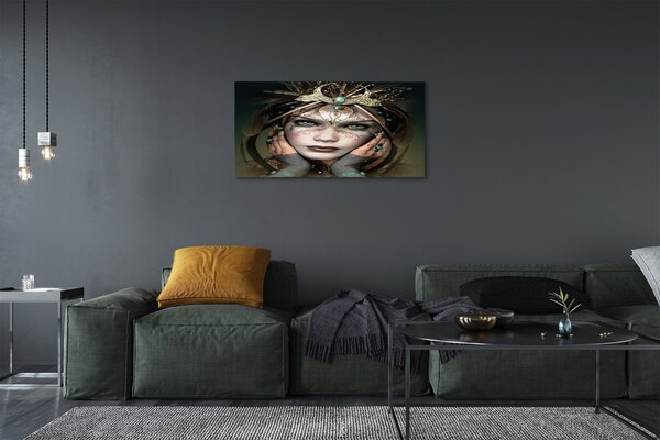 Quadro su tela Donna Blue Eyes 100x50 cm