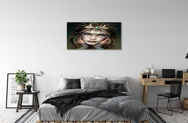 Quadro su tela Donna Blue Eyes 100x50 cm