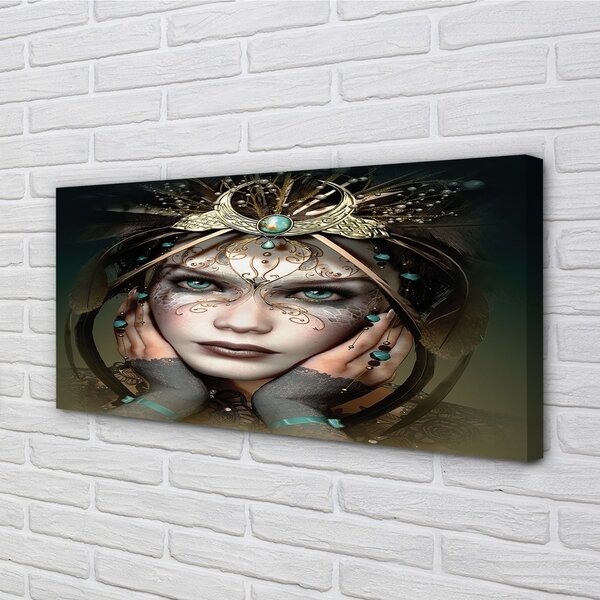 Quadro su tela Donna Blue Eyes 100x50 cm