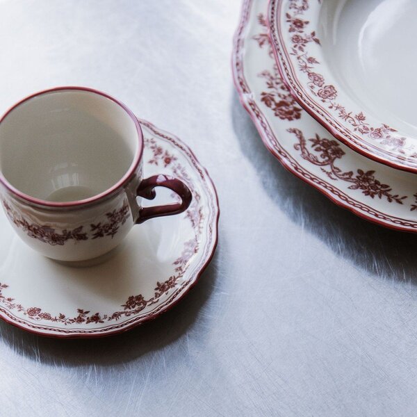 Piattino burgundy/avorio ø 15,5 cm Cyril – S|P Collection