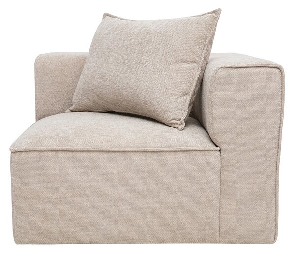 Modulo angolare destro per divano in tessuto effetto velluto testurizzato beige KERRY