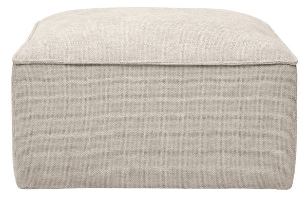Pouf poggiapiedi in tessuto effetto velluto testurizzato beige KERRY
